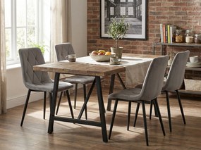 Scaun de catifea gri LIBRA SILVER GREY cu picioare negre