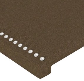 Cadru de pat cu tablie, maro inchis, 100x200 cm, textil Maro inchis, 100 x 200 cm, Culoare unica si cuie de tapiterie