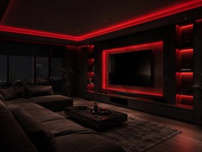 Kit bandă LED GTV pentru mobilier, cu telecomandă, lumină RGB, 30 LED m, 25 W, IP20, 5 m Multicolor, 25 W