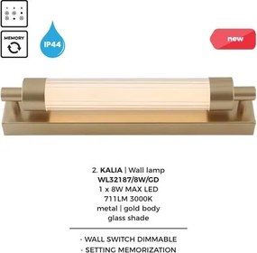 Aplica de perete LED baie IP44 KALIA auriu