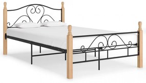Cadru de pat, negru, 120 x 200 cm, metal