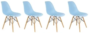 Scaune de sufragerie 4buc albastre, stil scandinav Classic