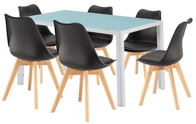 Nuvia 6+1 set de luat masa alb-negru