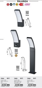 Stalp mediu pentru iluminat exterior IP44 Palanga antracit, alb