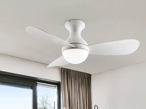 Lustra cu Ventilator, iluminat LED si telecomanda, Vito alb