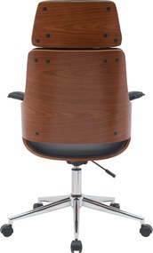 Scaun birou, negru / nuc, HEKTOR