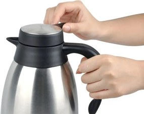 Termos de cafea pentru conferințe Kinghoff KH 2094, 2 l, pereți dubli, corp din oțel inoxidabil, inox/negru