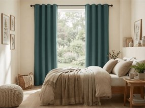 Draperie turcoaz OXFORD 140x250 cm Agatat: Inele metalice