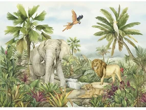 Fototapetă pentru copii Colourful Jungle 252 x 182cm, 4 părți