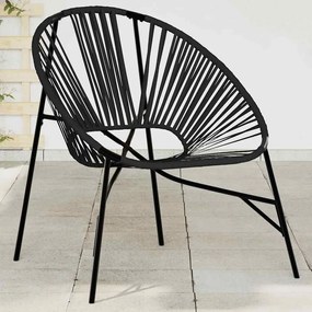 vidaXL Scaun ouă de grădină Negru Poly Rattan