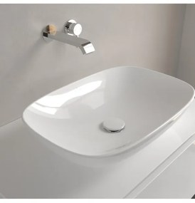 Lavoar pe blat, Villeroy&amp;Boch Loop&amp;Friends, material TitanCeram, 56x38cm, fara preaplin, Alb Alpin, 4A490101