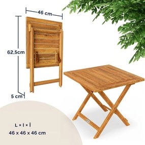 Măsuță VITEK din lemn de acacia, 46x46x46cm, maro Casaria