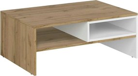 Masuta cafea Vigo, alb/stejar wotan, PAL laminat, 90x60x36 cm