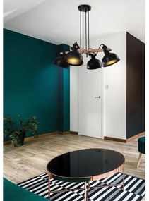 Lustră pe cablu RENO 4xE27/40W/230V neagră/maro