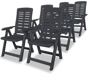 Set mobilier de exterior, 7 piese, antracit, plastic Antracit, 7