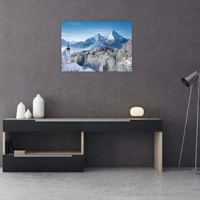 Tablou pe sticlă - O privire asupra peisajului de iarnă (70x50 cm)