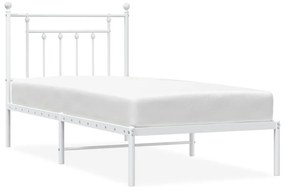 353577 vidaXL Cadru de pat metalic cu tăblie, alb, 80x200 cm