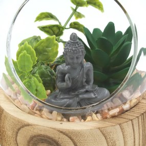 Glob decorativ sticlă Buddha plante 12cm