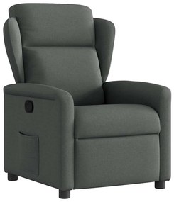 vidaXL Fotoliu rabatabil, gri închis, material textil