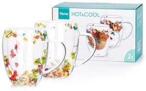 Pahare termo 4Home Flowers Hot&Cool 350 ml, 2buc.