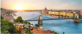 Tablou cu orașul Budapesta și râu (120x50 cm)