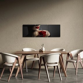 Tablou - Femeia cu flori (cu ceas) (90x30 cm)