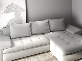 Colțar extensibil dumonde cu ladă de depozitare si sezut confortabil din spuma high-density, Leonardo Royal Gri 260x185 cm II