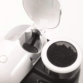 Espressor manual Ariete ESPRESSO MODERNA 1318/01, 1080W, 15 bar, 0.8 L, Rasnita încorporata, Spumare lapte, Alb/Negru
