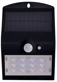 LED Aplică perete solară cu senzor LED/1.5W/3,7V IP65 negru