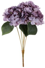 Buchet de hortensie mov, 5 flori, 20 x 43 cm