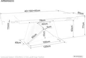 Masa extensibila Armando neagra L160-240xl90 cm