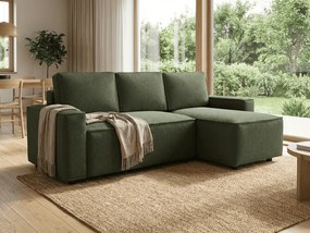 Coltar extensibil reversibil SMART BOUCLE 232x143 cm, verde inchis