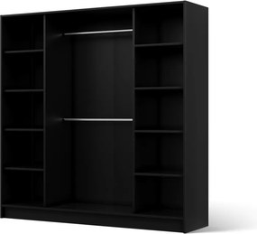 Dulap Lunara Hinged – cu oglindă – 200x51x200 cm – Negru – Lunara 200 Hinged Dulap – Varianta 2