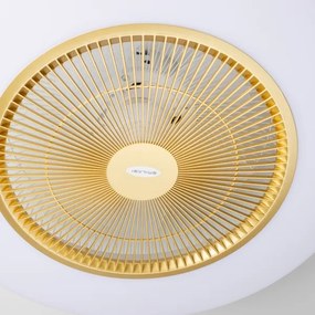 Plafonieră LED dimabilă cu ventilator Brilagi AURA LED/38W/230V auriu + telecomandă