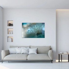 Tablou - păpădie - petrol (90x60 cm)