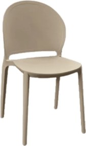 Set 4 scaune TONDO -POLIPROPILENA-HORECA - BEJ TAUPE - 4 BUCATI