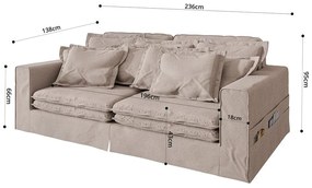 Canapea bej 236 cm Nora – Ropez