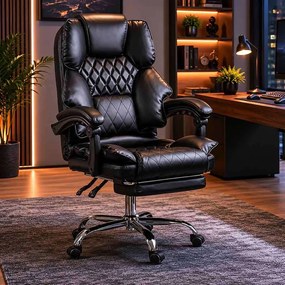 Scaun directorial cu suport de picioare OFF 411 negru