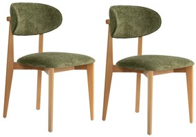 Set de scaune de sufragerie Lionte Green and LightOak, 2 buc.