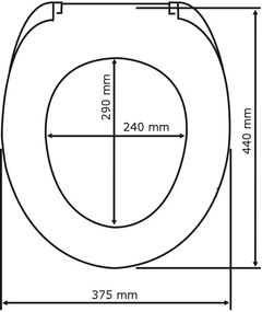Capac WC cu închidere lentă Wenko Slate Rock, 44,5 x 36,5 cm