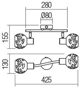 Spot de perete TORN 1xE14/28W/230V Redo 04-517