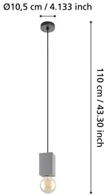 Eglo 43597 - Lustră pe cablu PRESTWICK 1xE27/40W/230V