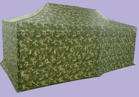 Pavilion de grădină  3x6m – din aluminiu, 4 pereţi laterali, Camuflaj