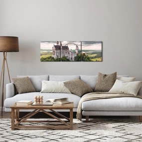 Tablou - Castelul pe stânci (cu ceas) (90x30 cm)