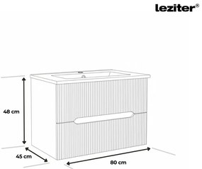 Trent 80 mobilier de baie inferior cu chiuvetă ceramică 2 sertare, verde deschis