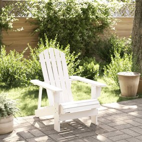 vidaXL Scaun Adirondack, alb, 69x85x90,5 cm, lemn masiv de brad