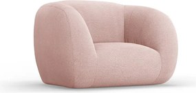 Fotoliu roz deschis cu tapițerie din stofă bouclé Essen – Cosmopolitan Design