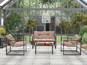 Mobilier de grădină Shadx (Negru + cappuccino). 1049551