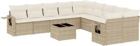 vidaXL Set canapele de grădină cu perne, 11 piese, bej, poliratan