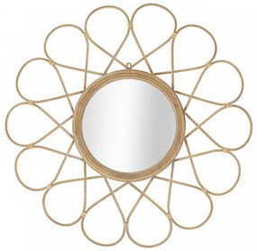 Oglinda decorativa cu finisaj natural din metal, ∅ 65,5 cm, Almeria Mauro Ferretti